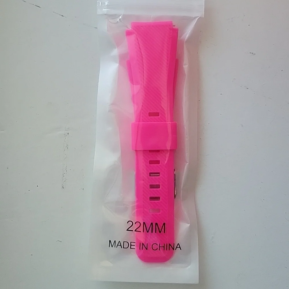 Brand new hot pink silicone 22mm watch band